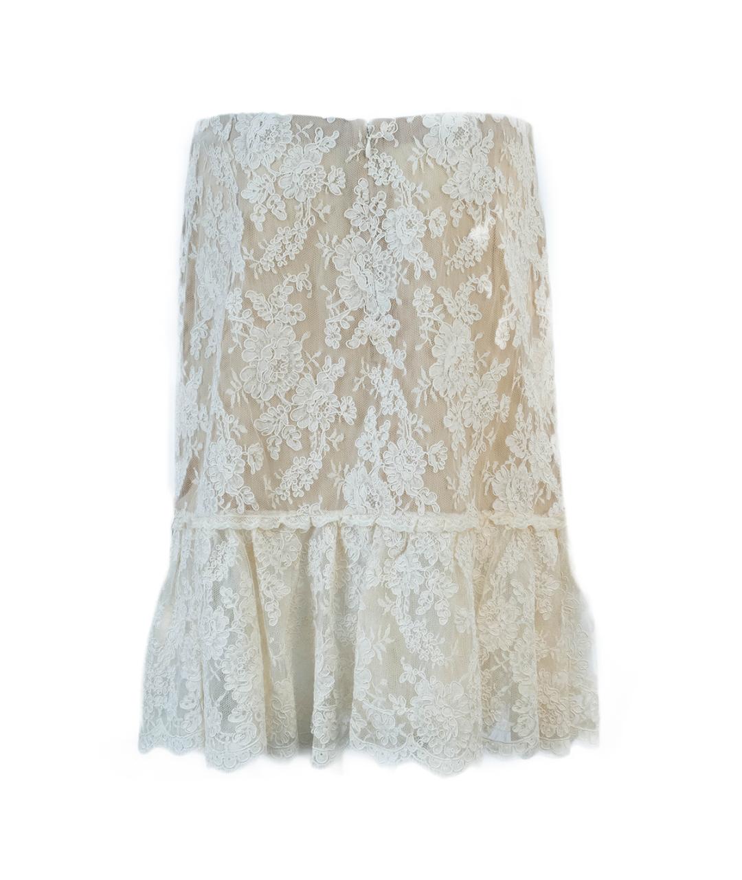 VALENTINO Бежевая шелковая юбка миди, фото 2