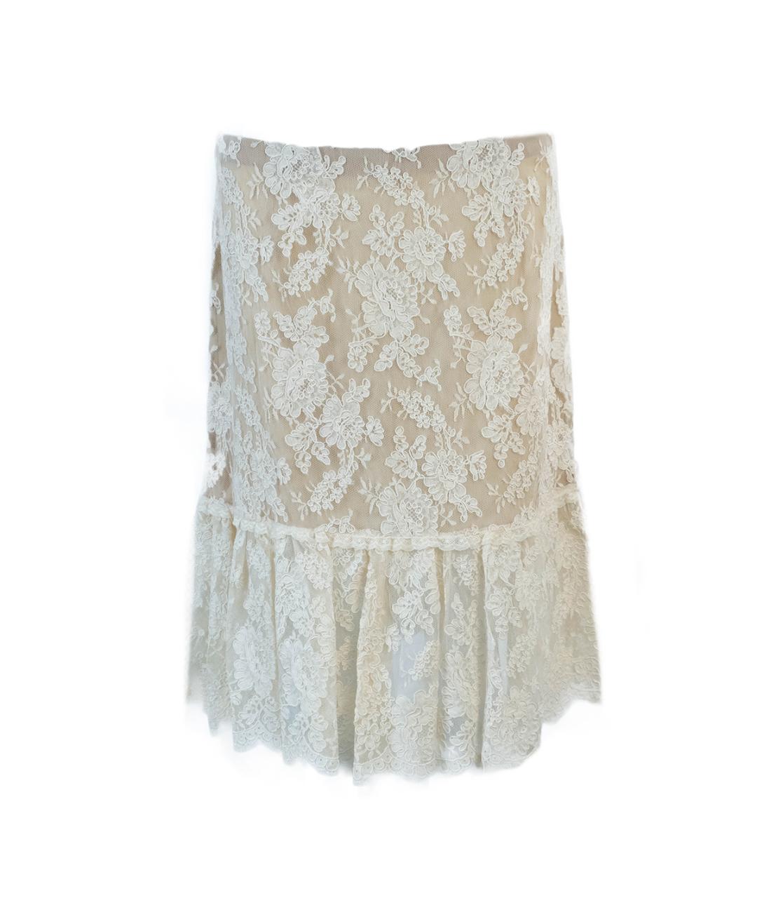 VALENTINO Бежевая шелковая юбка миди, фото 5