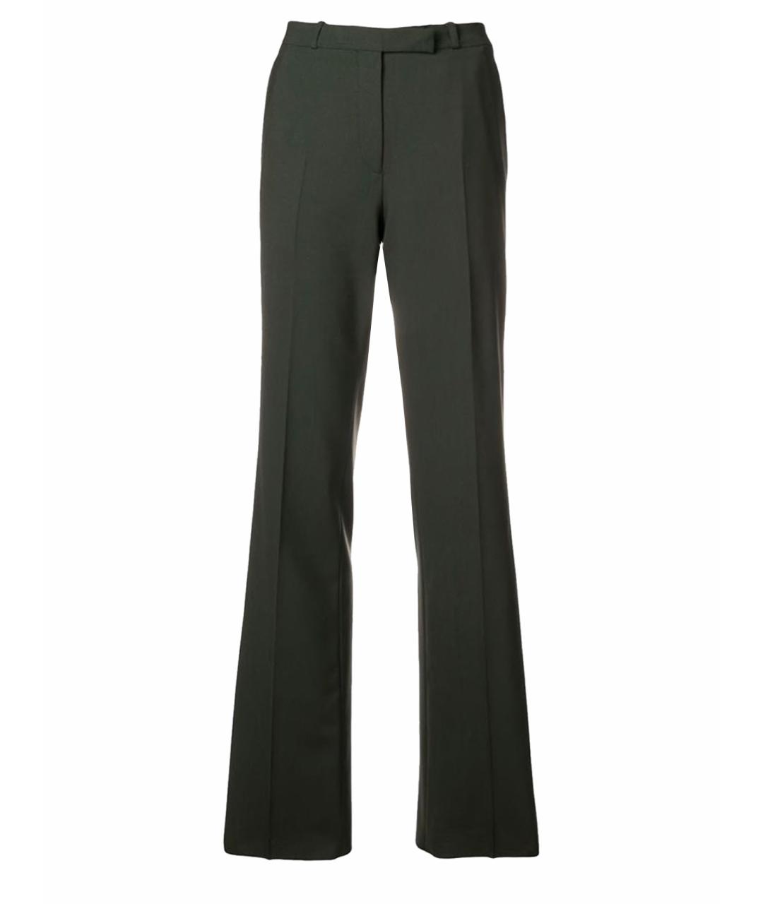 ETRO Хаки шерстяные прямые брюки, фото 1