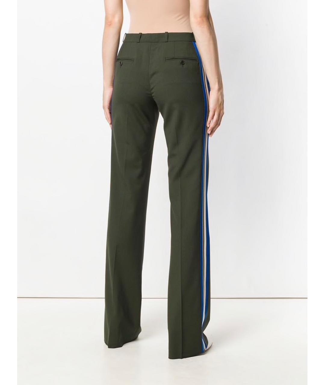 ETRO Хаки шерстяные прямые брюки, фото 3