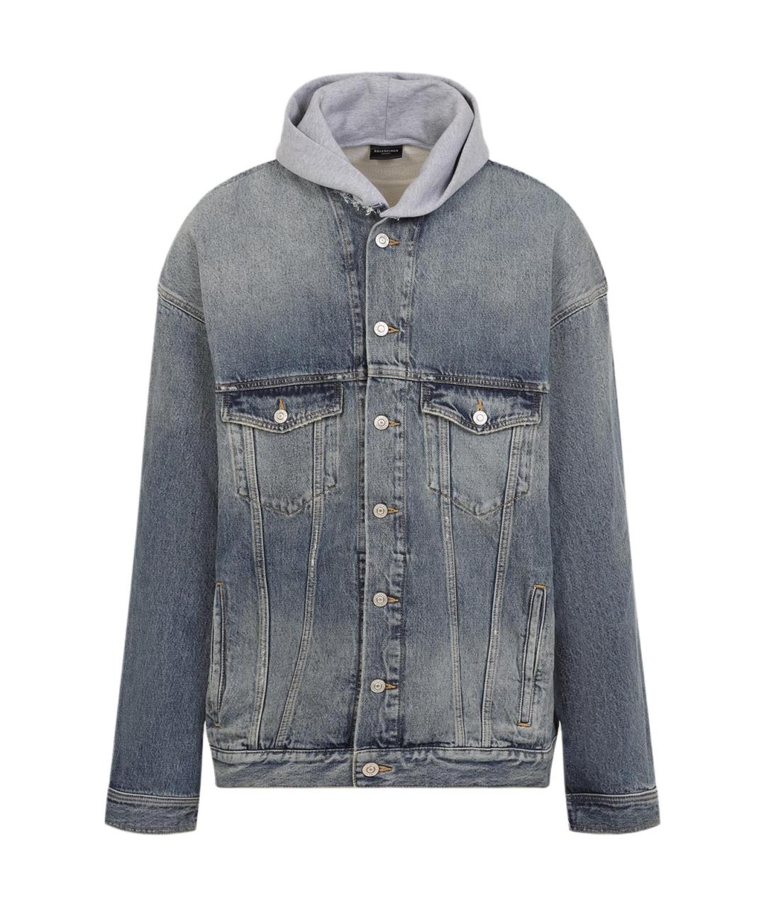 BALENCIAGA Синяя хлопковая куртка, фото 1