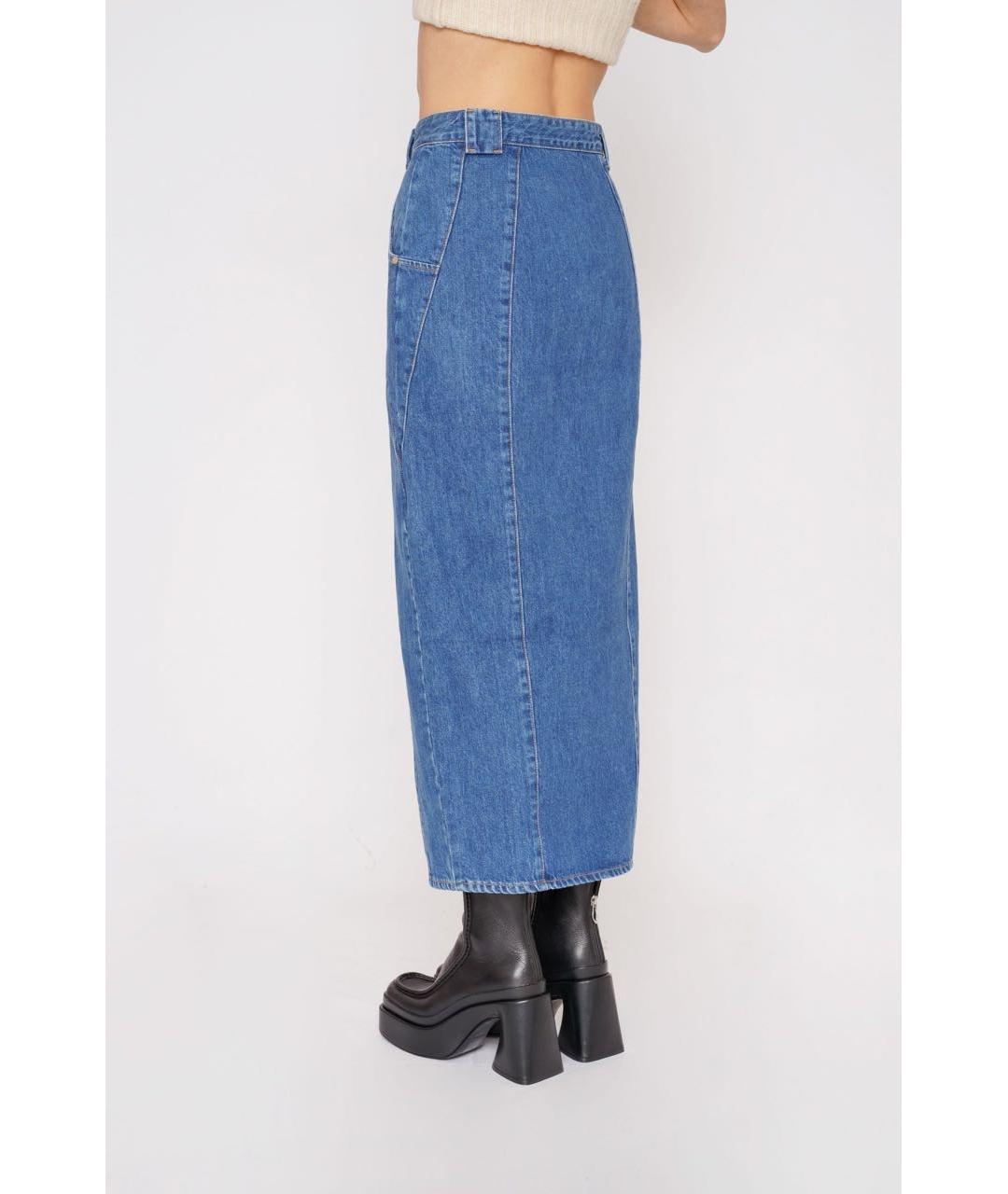 CULT GAIA Синяя хлопковая юбка макси, фото 3