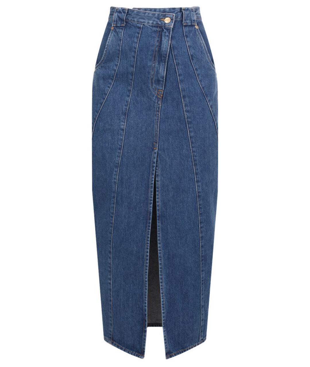 CULT GAIA Синяя хлопковая юбка макси, фото 5