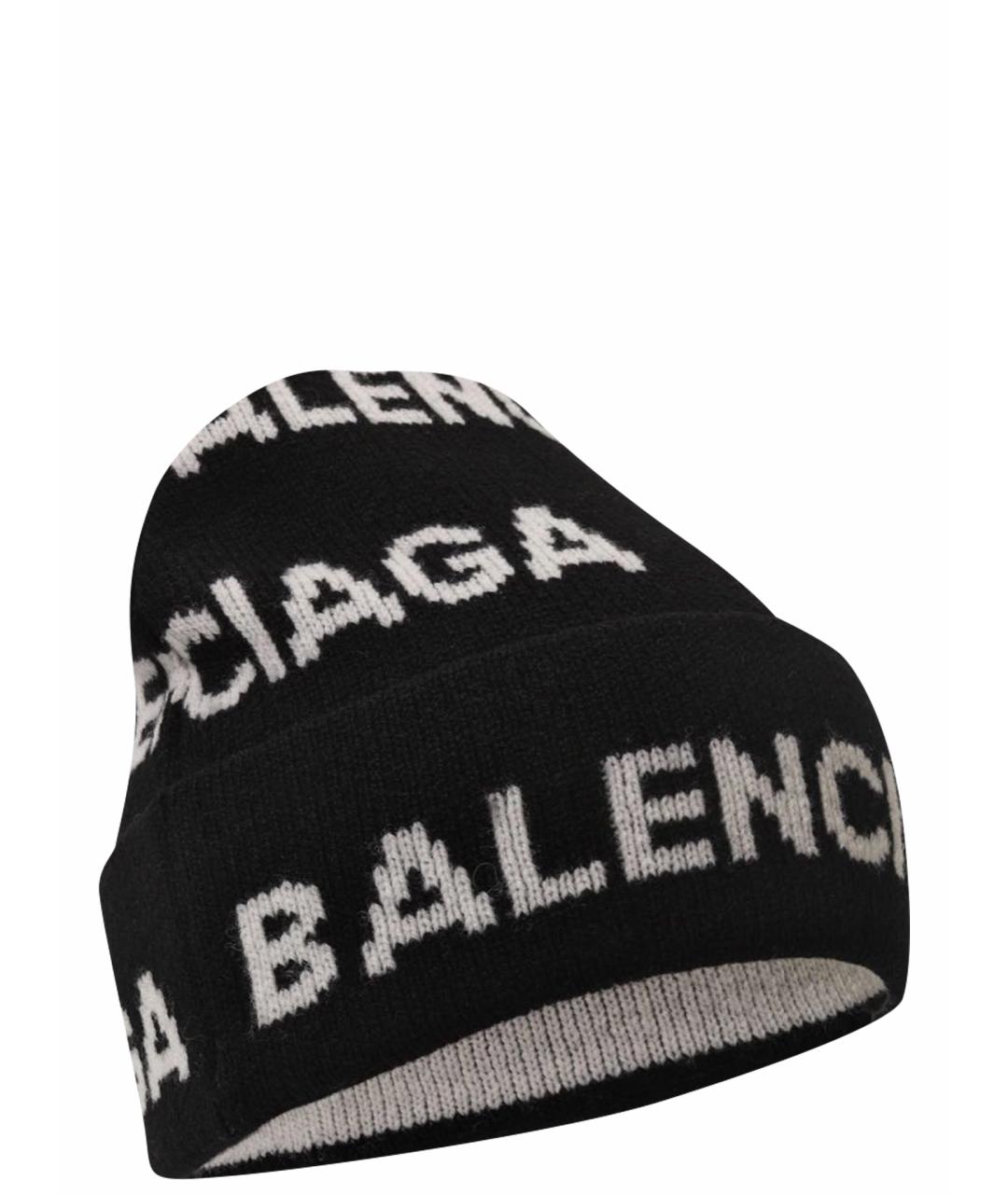 BALENCIAGA Черная шерстяная шапка, фото 1