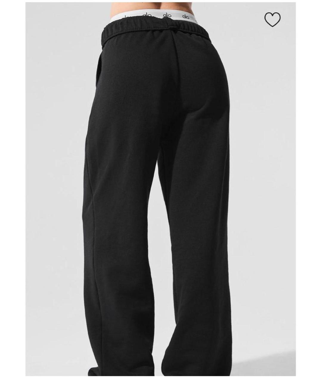 ALO YOGA Черные хлопковые спортивные брюки и шорты, фото 3