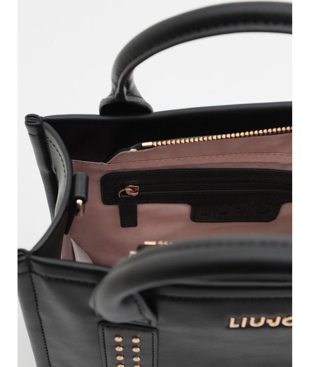 LIU JO Черная сумка тоут из искусственной кожи, фото 3