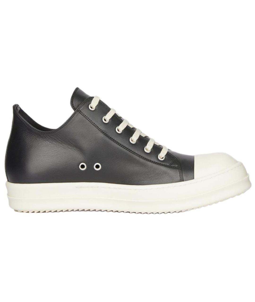 RICK OWENS Черные кожаные кеды, фото 1