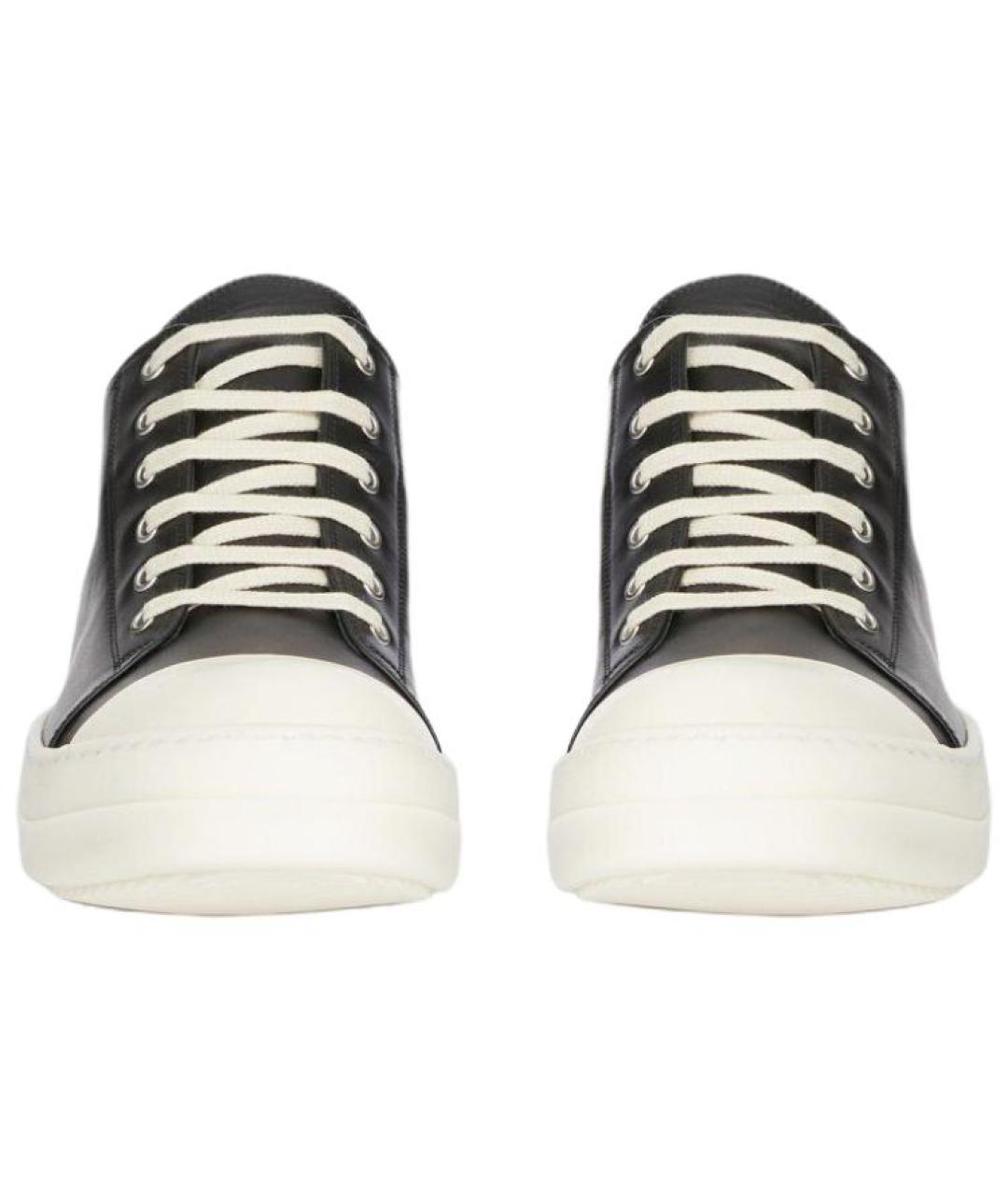 RICK OWENS Черные кожаные кеды, фото 4