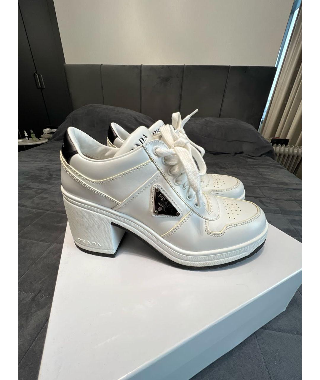 PRADA Белые кожаные ботильоны, фото 5