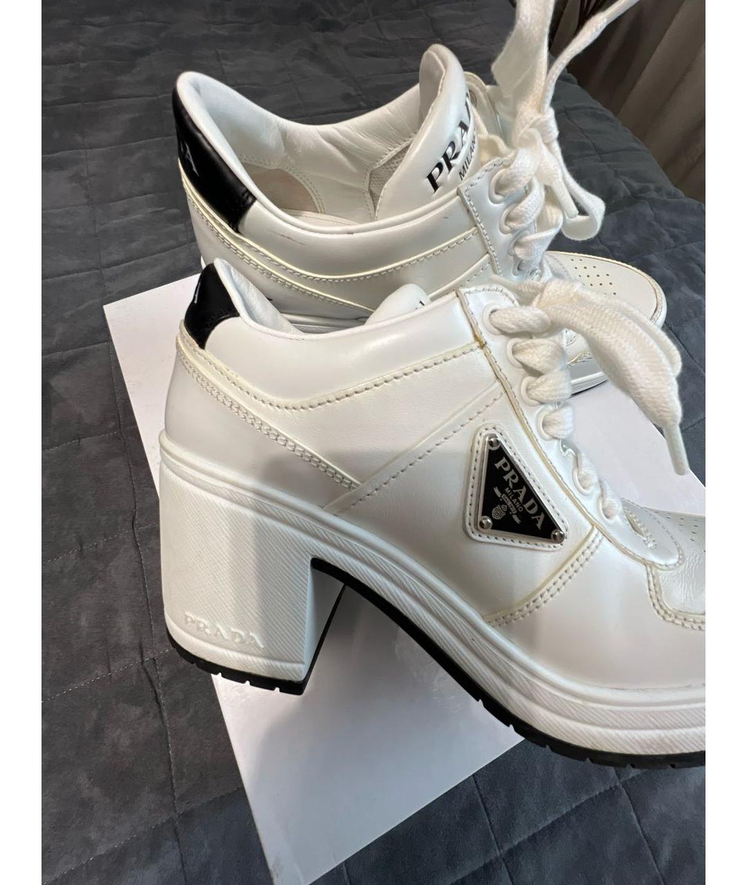 PRADA Белые кожаные ботильоны, фото 4