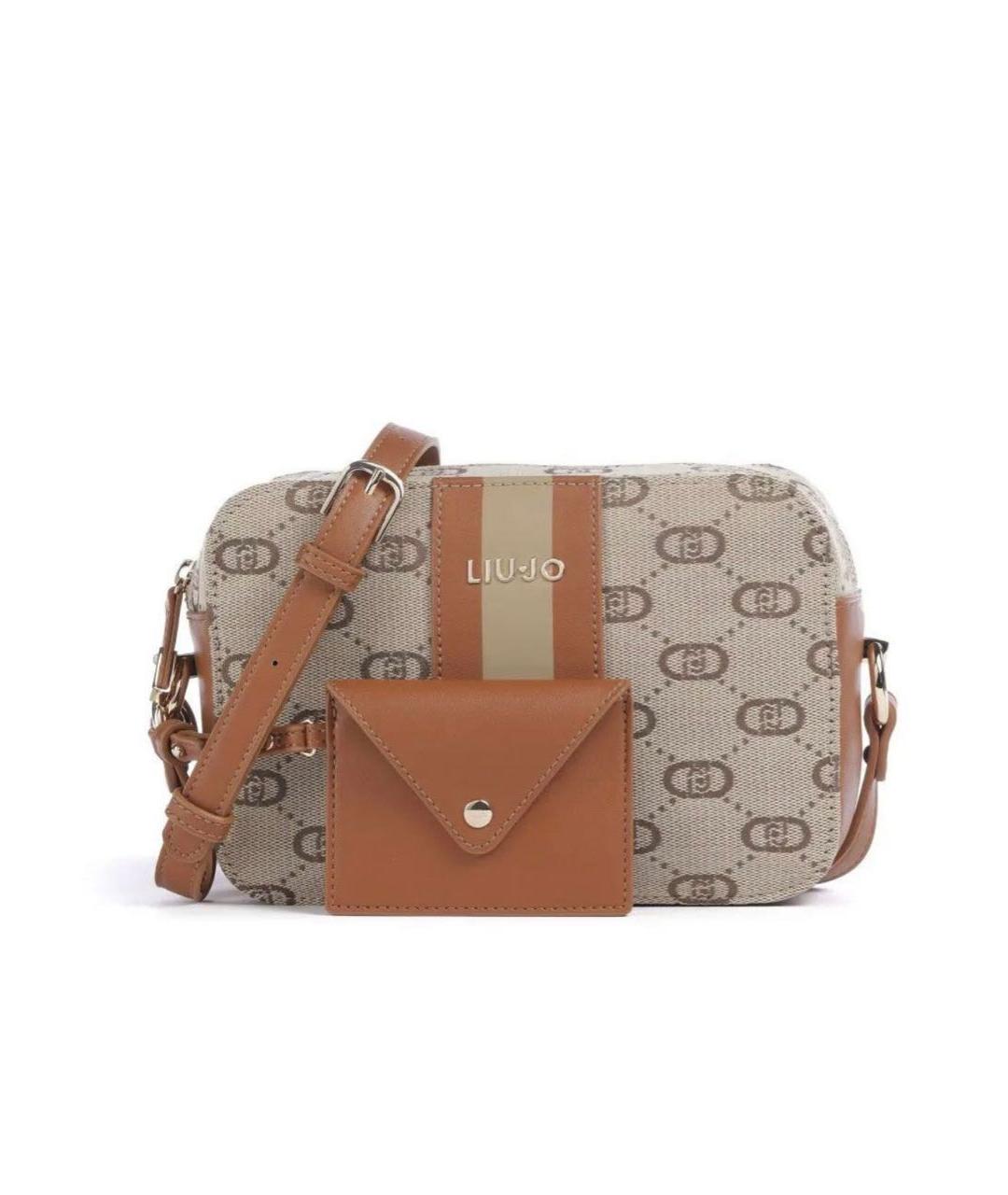 LIU JO Бежевая тканевая сумка через плечо, фото 1