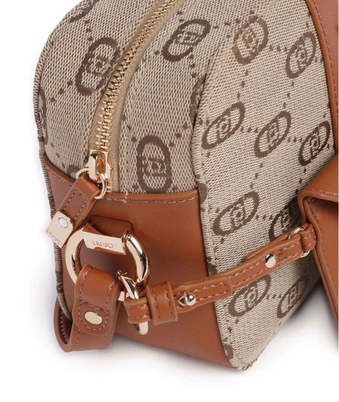 LIU JO Бежевая тканевая сумка через плечо, фото 3