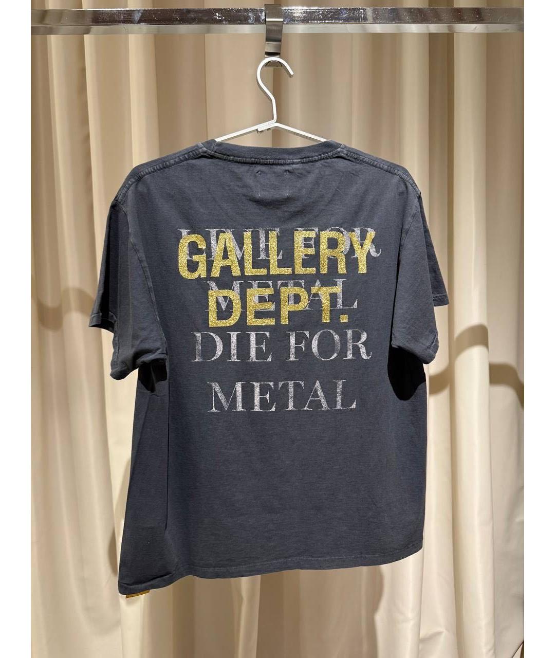 Gallery Dept Антрацитовая хлопковая футболка, фото 2