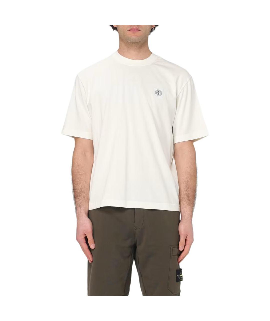 STONE ISLAND Белая футболка, фото 4