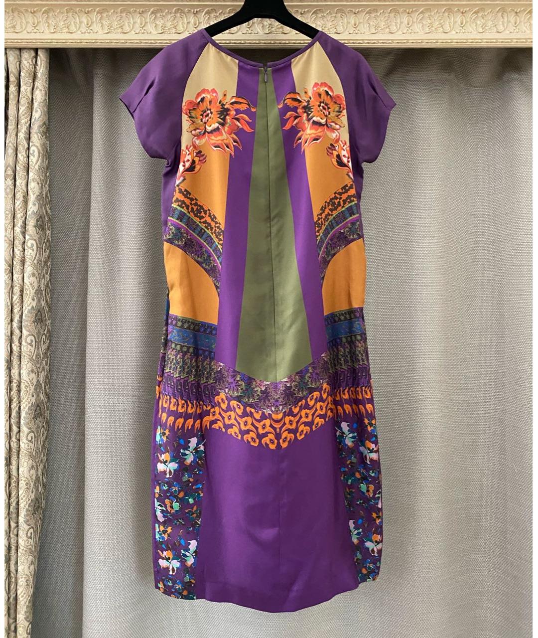 ETRO Мульти шелковое коктейльное платье, фото 6
