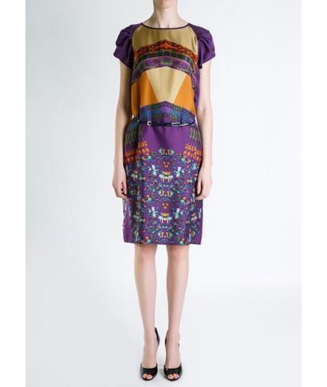 ETRO Мульти шелковое коктейльное платье, фото 2