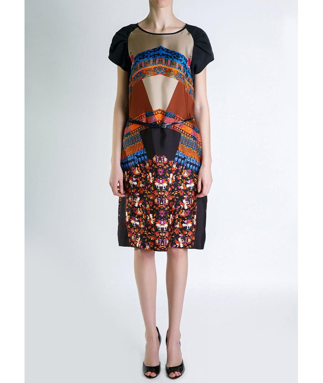 ETRO Мульти шелковое коктейльное платье, фото 2