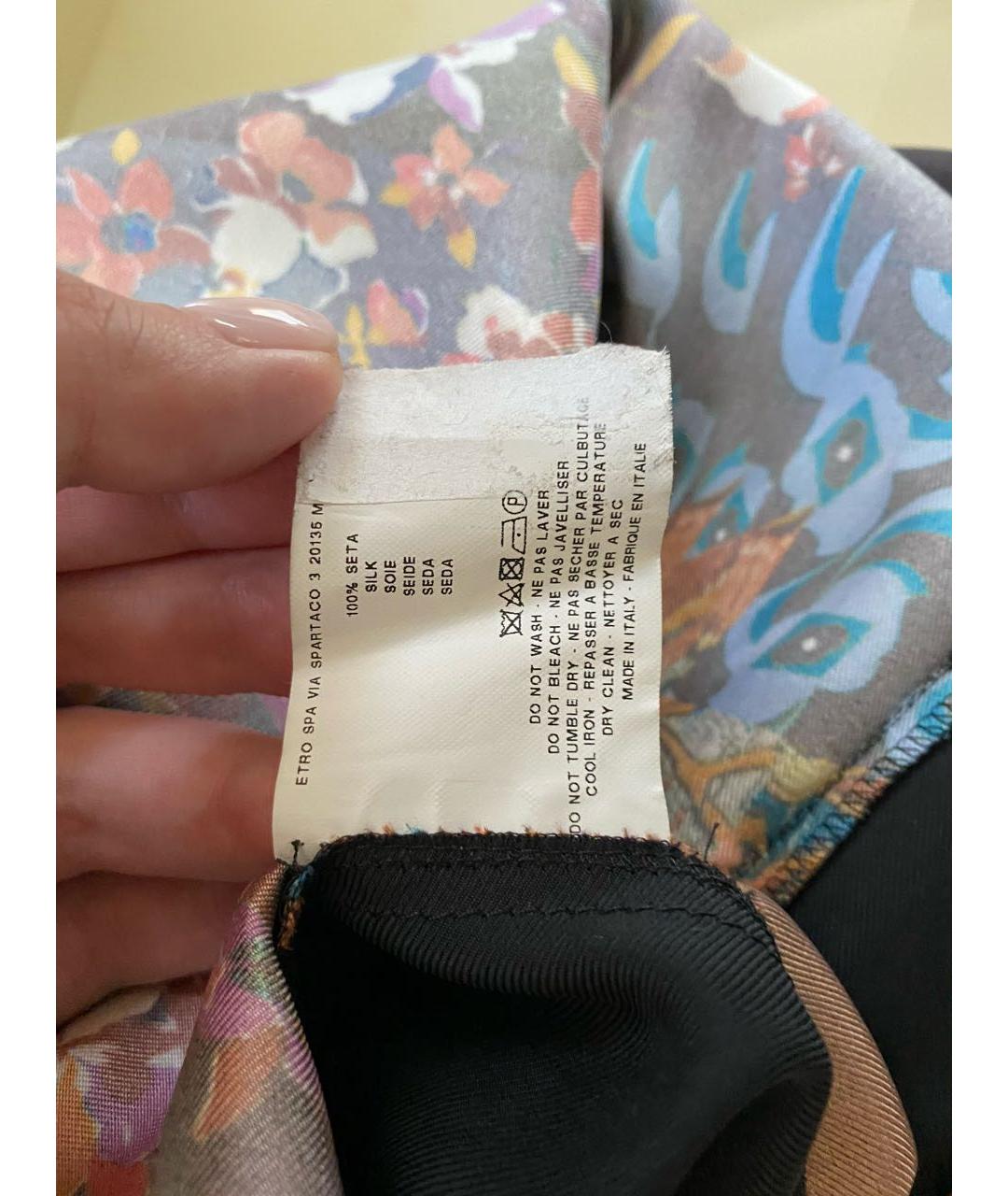 ETRO Мульти шелковое коктейльное платье, фото 8