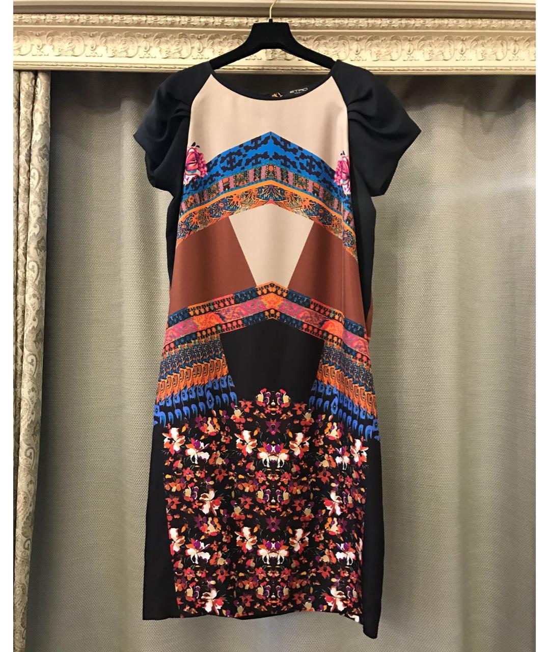 ETRO Мульти шелковое коктейльное платье, фото 9