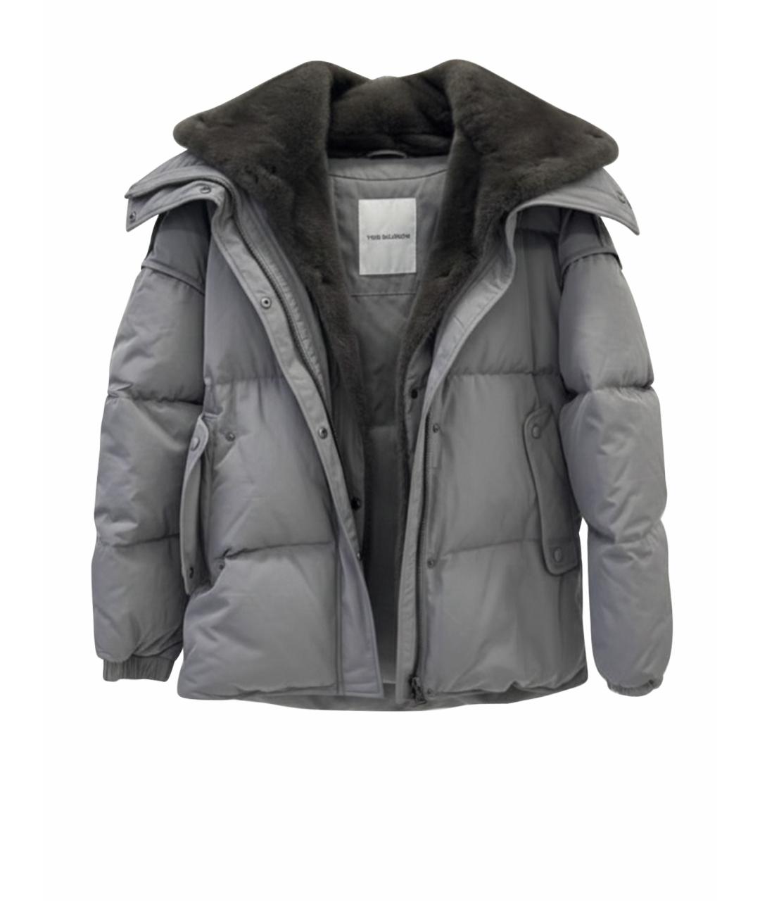 YVES SALOMON Серый полиэстеровый пуховик, фото 1