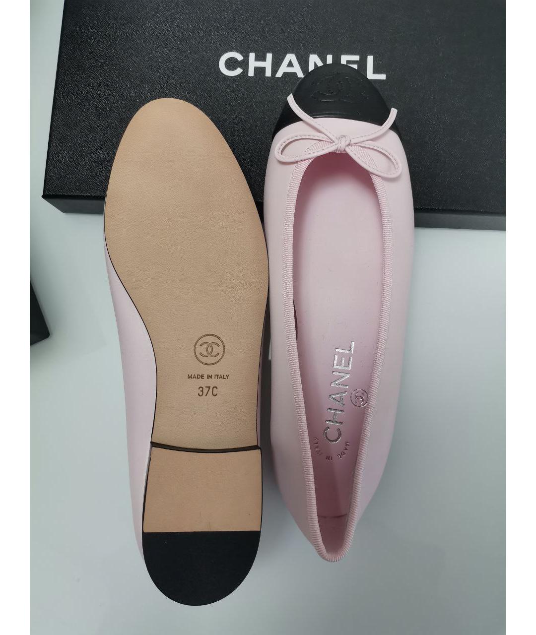 CHANEL Розовые кожаные балетки, фото 3