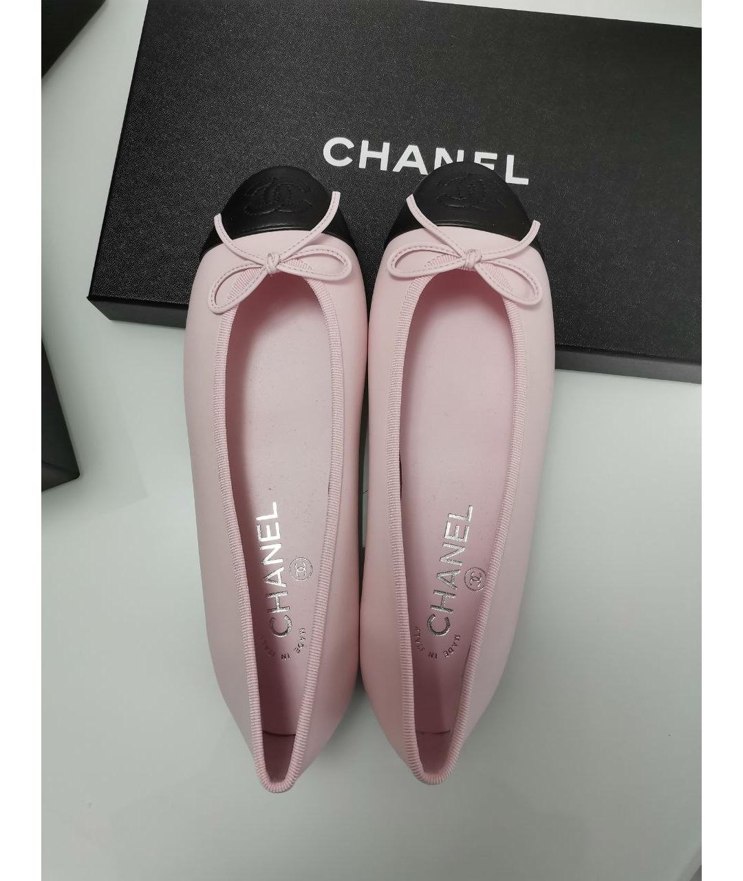 CHANEL Розовые кожаные балетки, фото 4