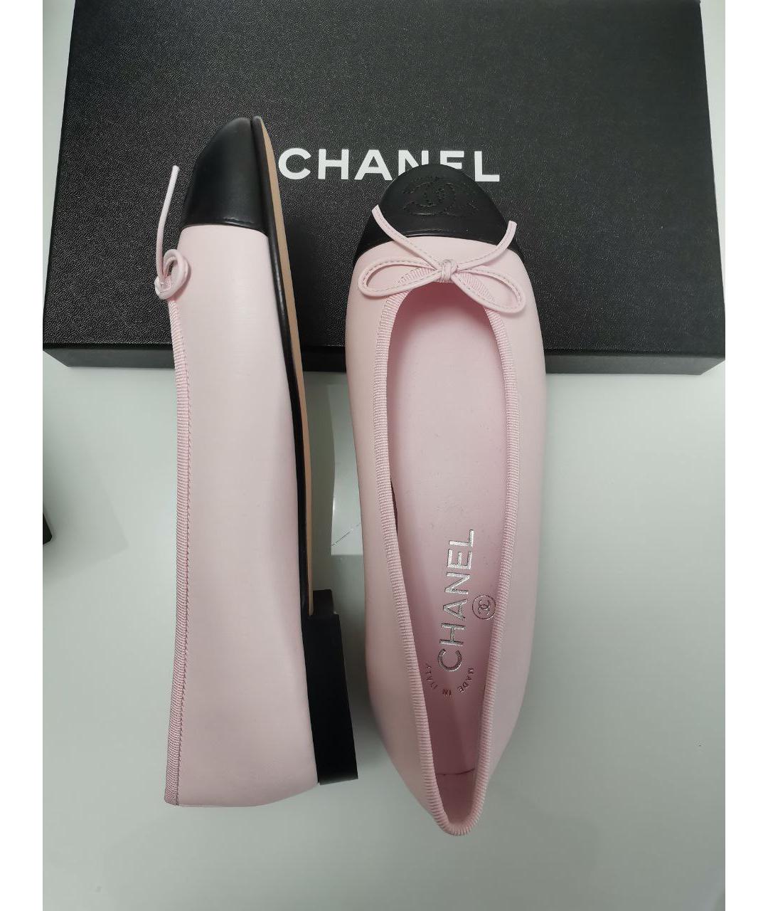 CHANEL Розовые кожаные балетки, фото 2