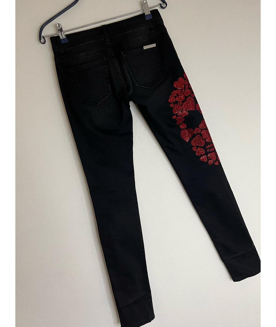 PHILIPP PLEIN Черные хлопко-эластановые джинсы слим, фото 6