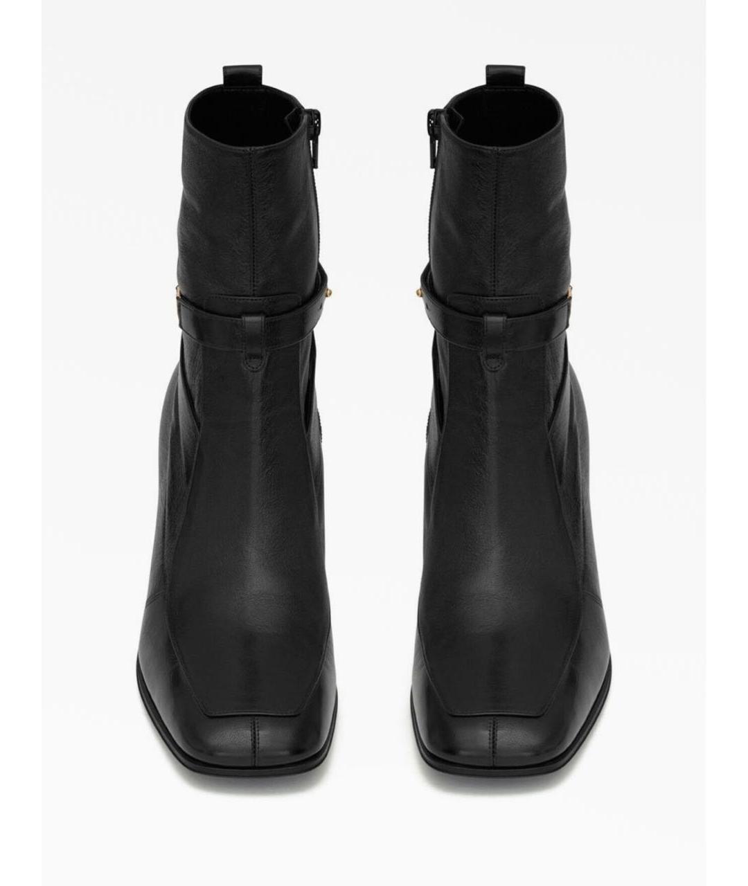 SAINT LAURENT Черные кожаные полусапоги, фото 3