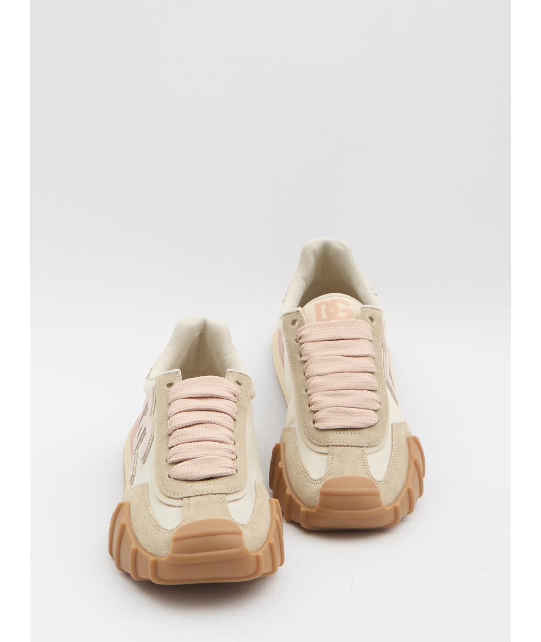 DOLCE&GABBANA Бежевые кожаные кроссовки, фото 5