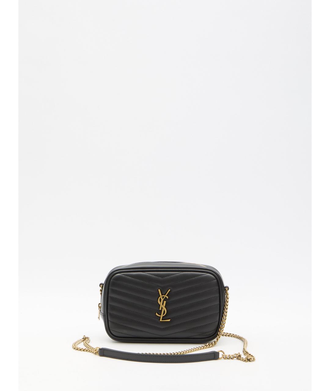 SAINT LAURENT Черная кожаная сумка через плечо, фото 2