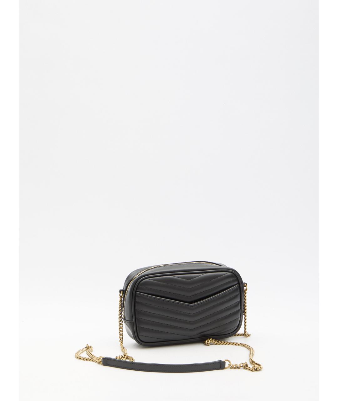 SAINT LAURENT Черная кожаная сумка через плечо, фото 3