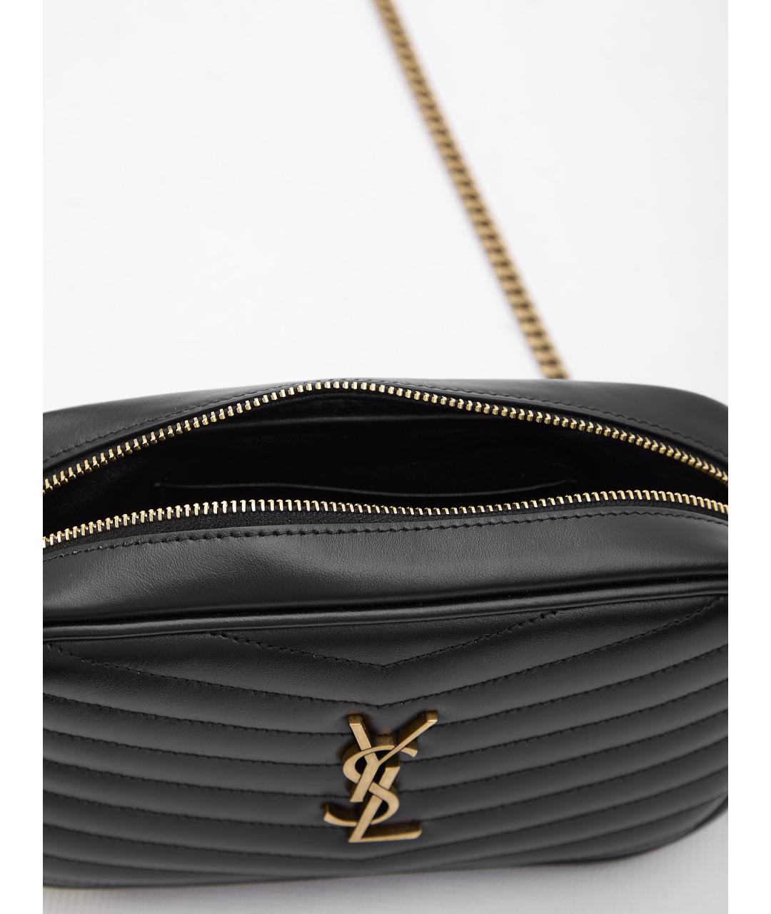 SAINT LAURENT Черная кожаная сумка через плечо, фото 5