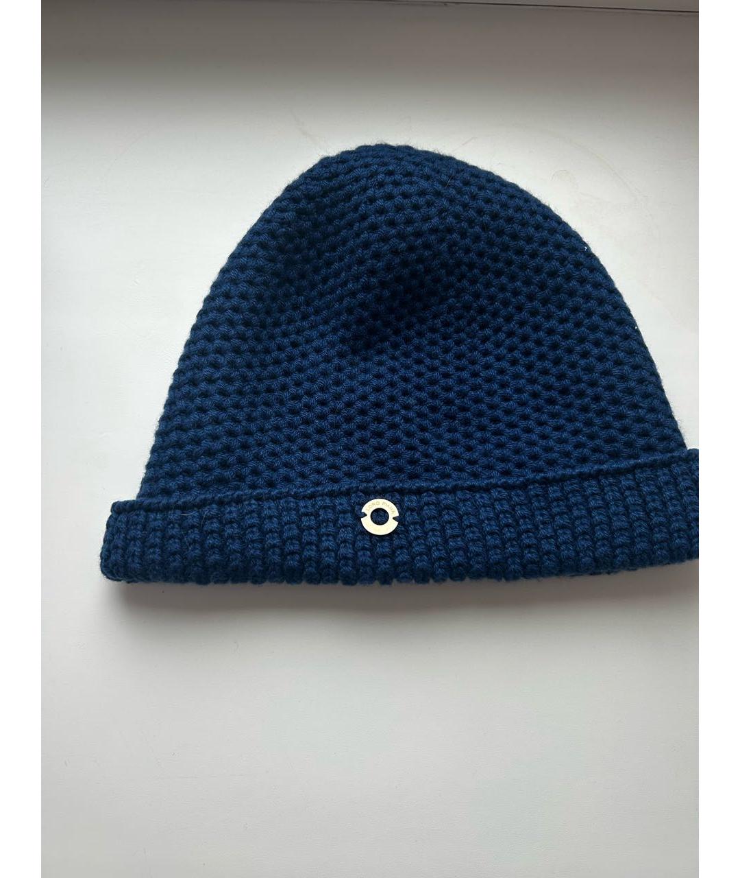 LORO PIANA Синяя кашемировая шапка, фото 5