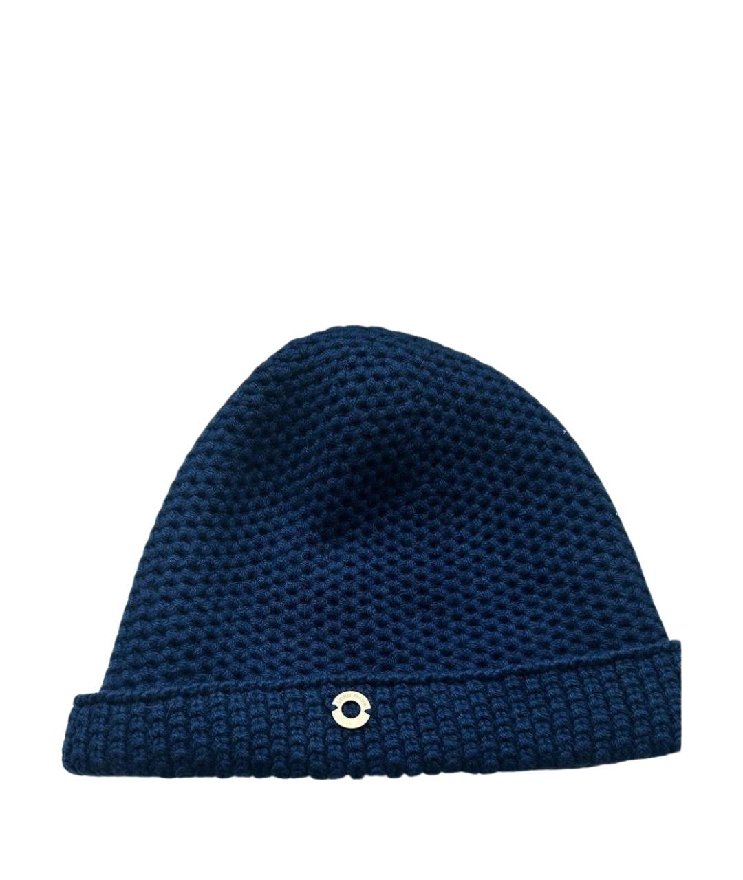 LORO PIANA Синяя кашемировая шапка, фото 1