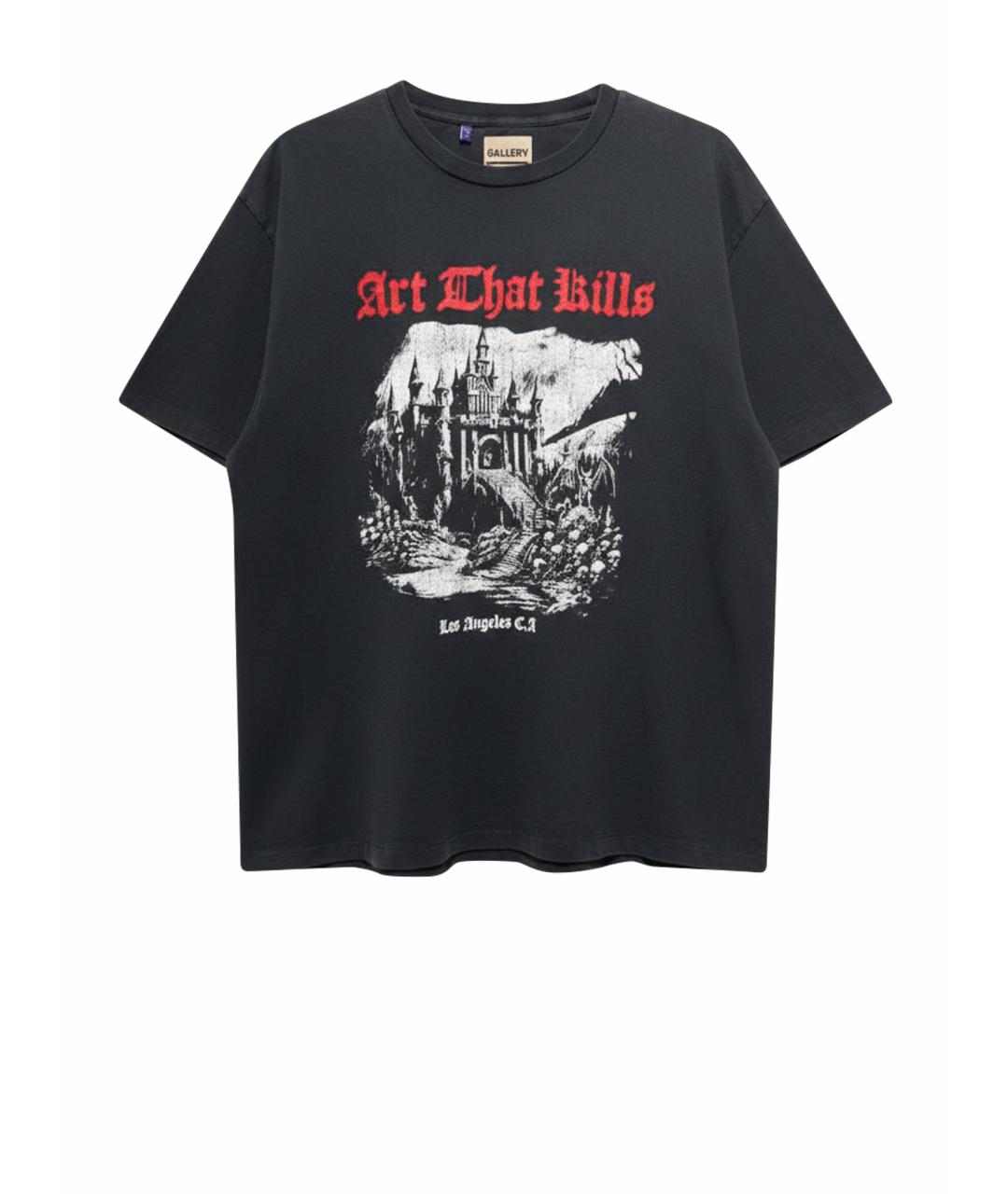 Gallery Dept Антрацитовая хлопковая футболка, фото 1