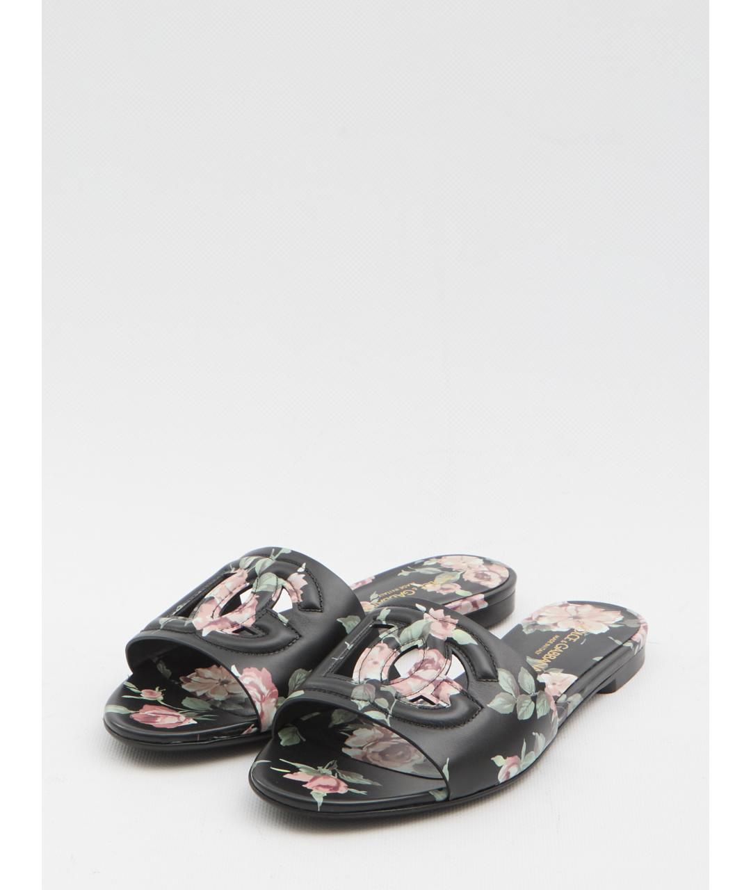 DOLCE&GABBANA Мульти кожаные шлепанцы, фото 2