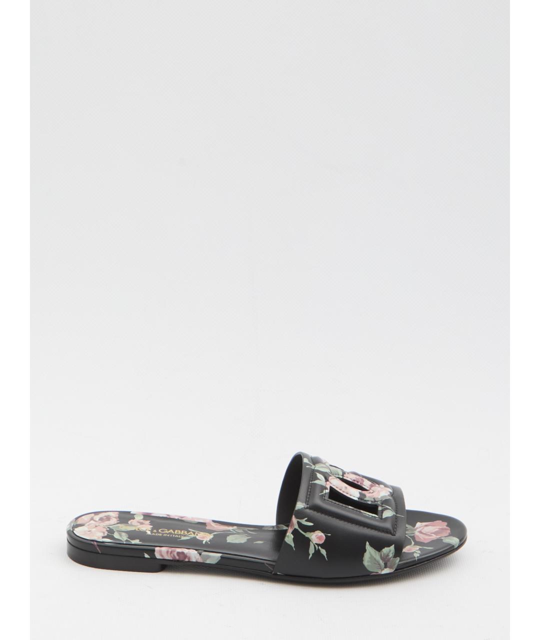 DOLCE&GABBANA Мульти кожаные шлепанцы, фото 6