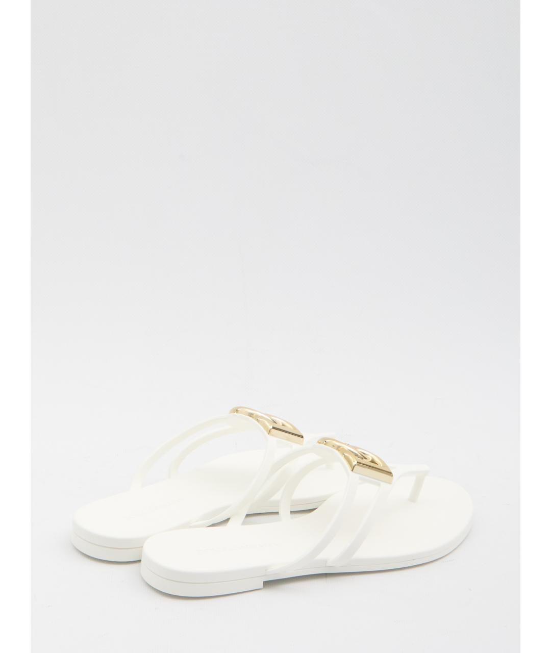 DOLCE&GABBANA Белые резиновые шлепанцы, фото 3