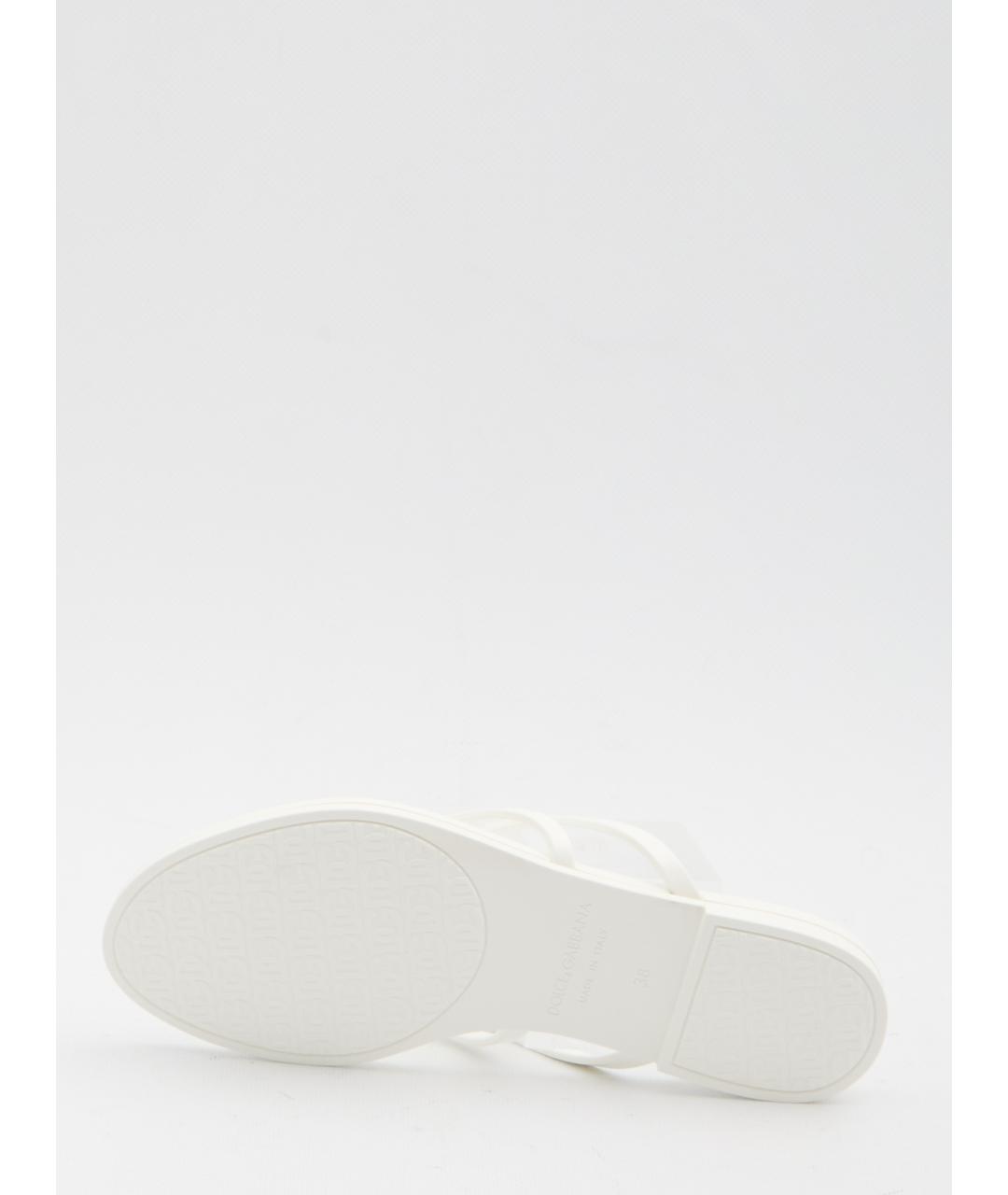 DOLCE&GABBANA Белые резиновые шлепанцы, фото 4