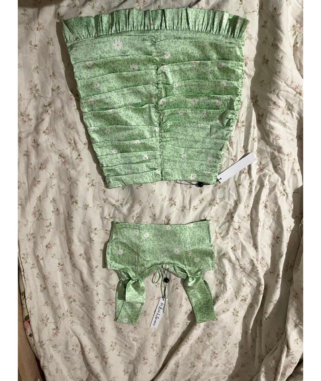 FOR LOVE AND LEMONS Салатовый полиэстеровый костюм с юбками, фото 2