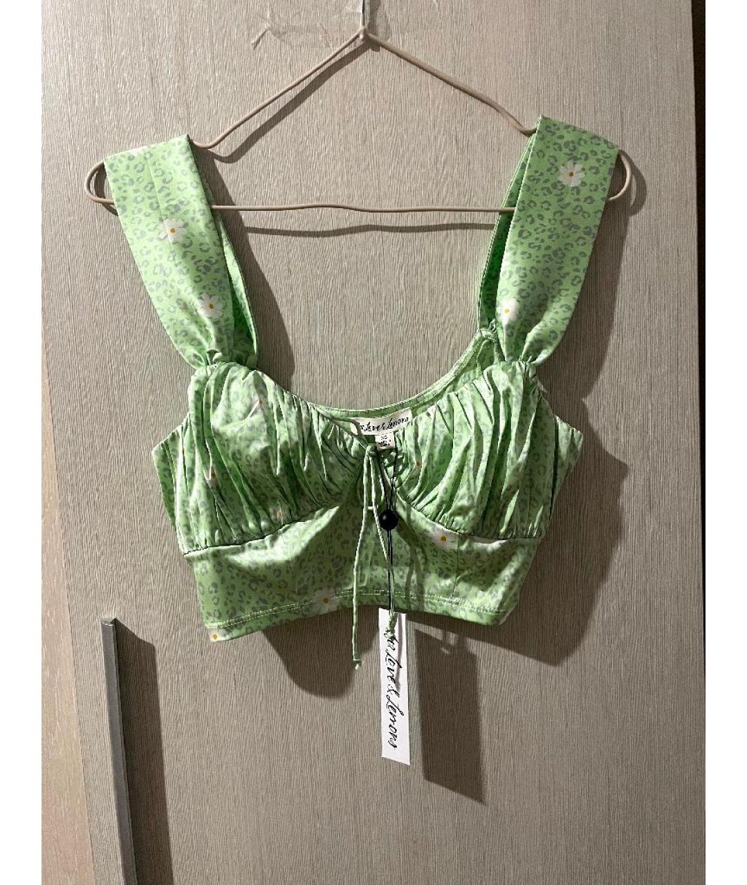 FOR LOVE AND LEMONS Салатовый полиэстеровый костюм с юбками, фото 5