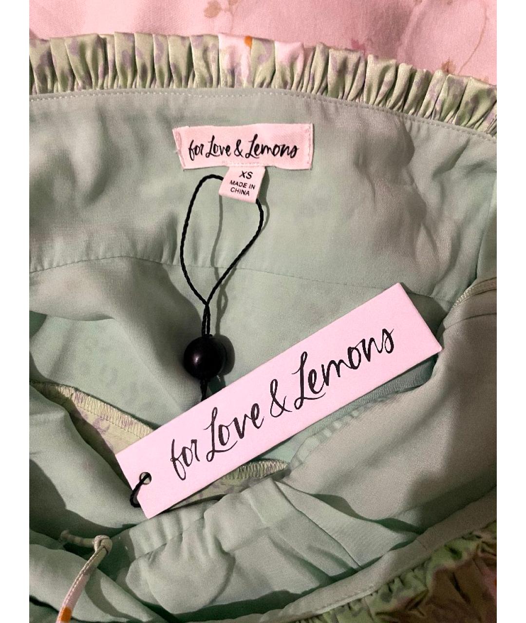 FOR LOVE AND LEMONS Салатовый полиэстеровый костюм с юбками, фото 3