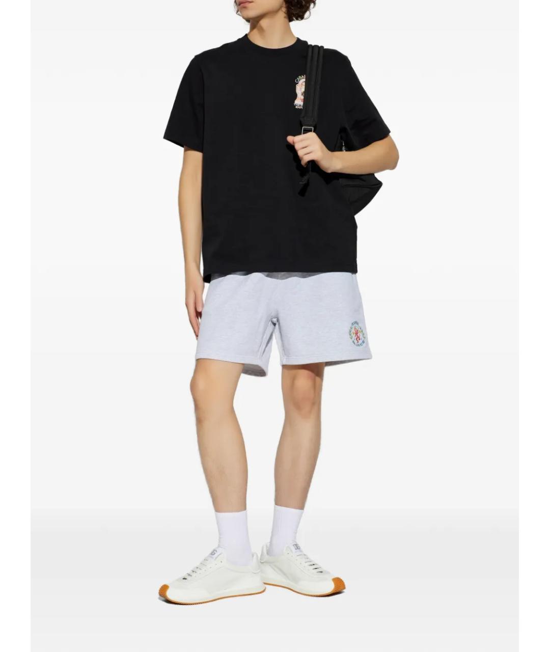 CASABLANCA Черная хлопковая футболка, фото 2