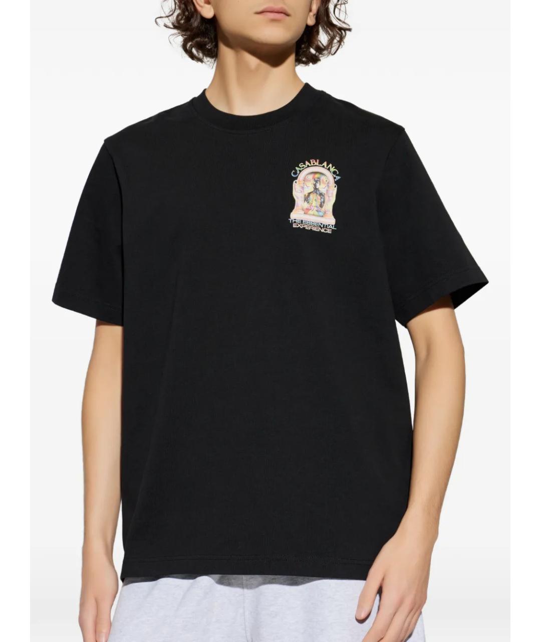 CASABLANCA Черная хлопковая футболка, фото 3