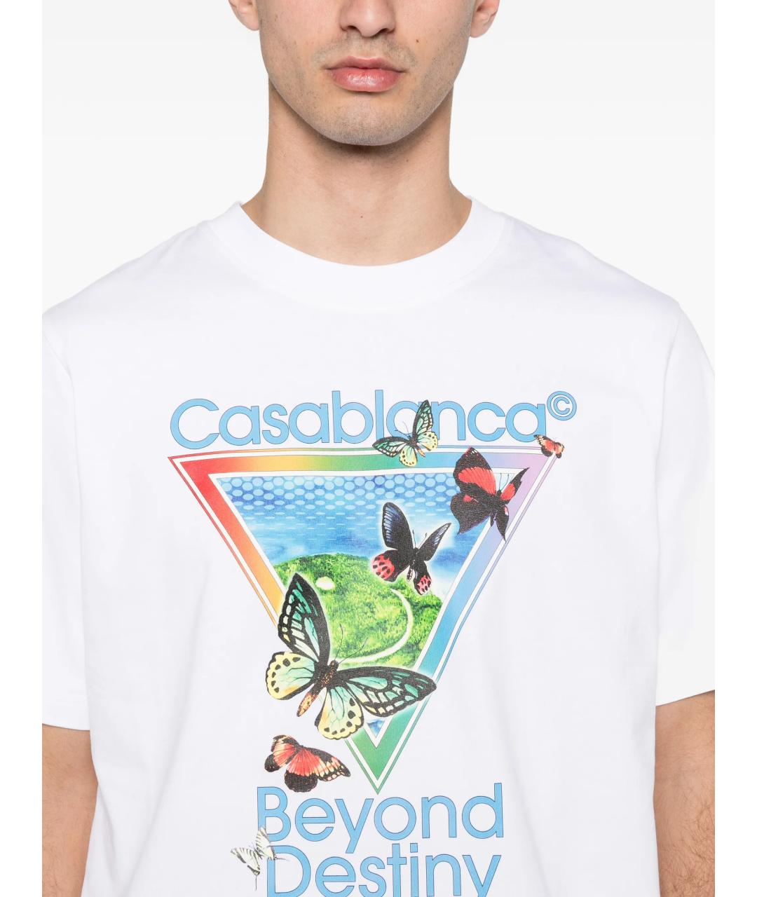 CASABLANCA Белая хлопковая футболка, фото 5
