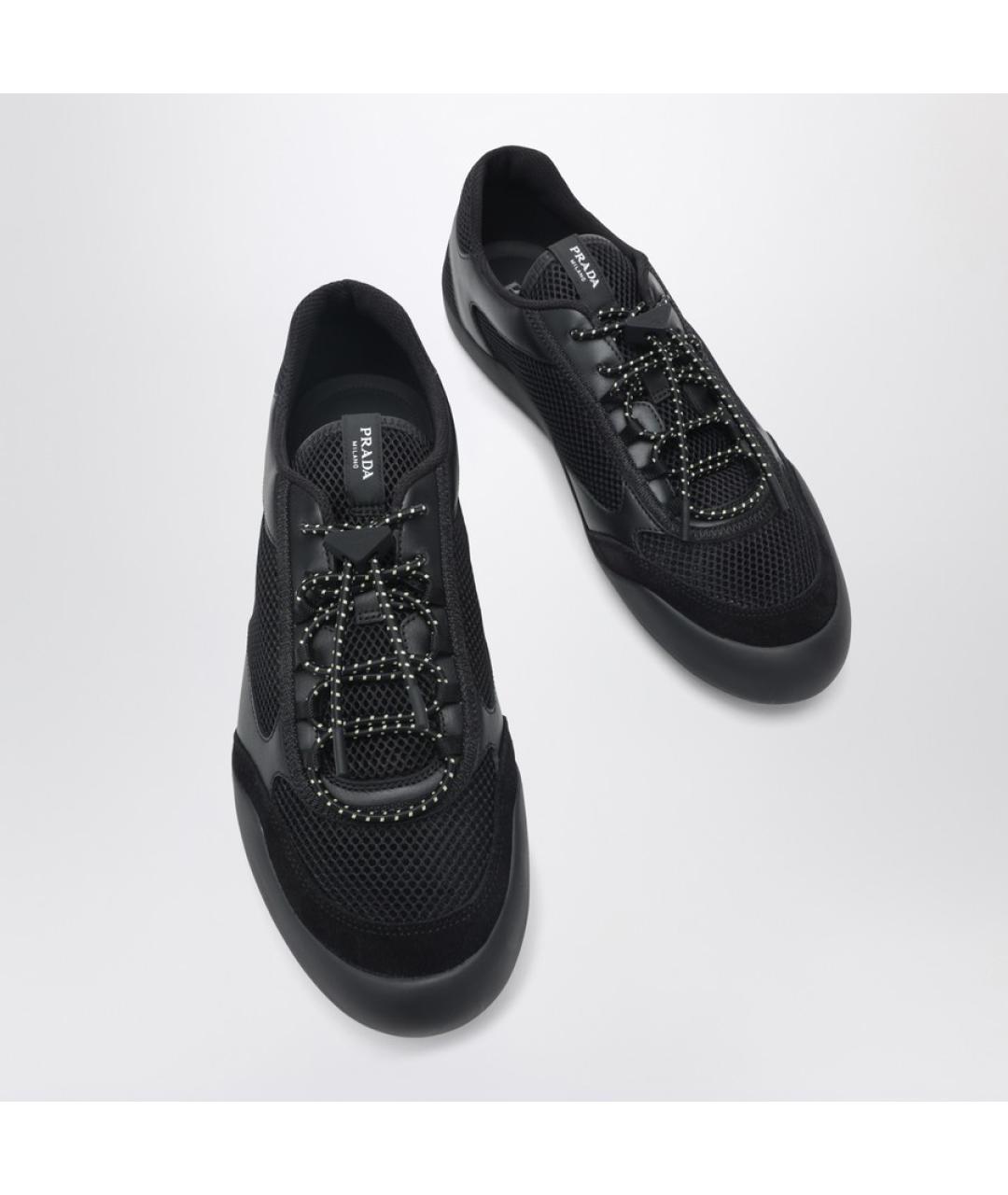 PRADA Черные низкие кроссовки / кеды, фото 5