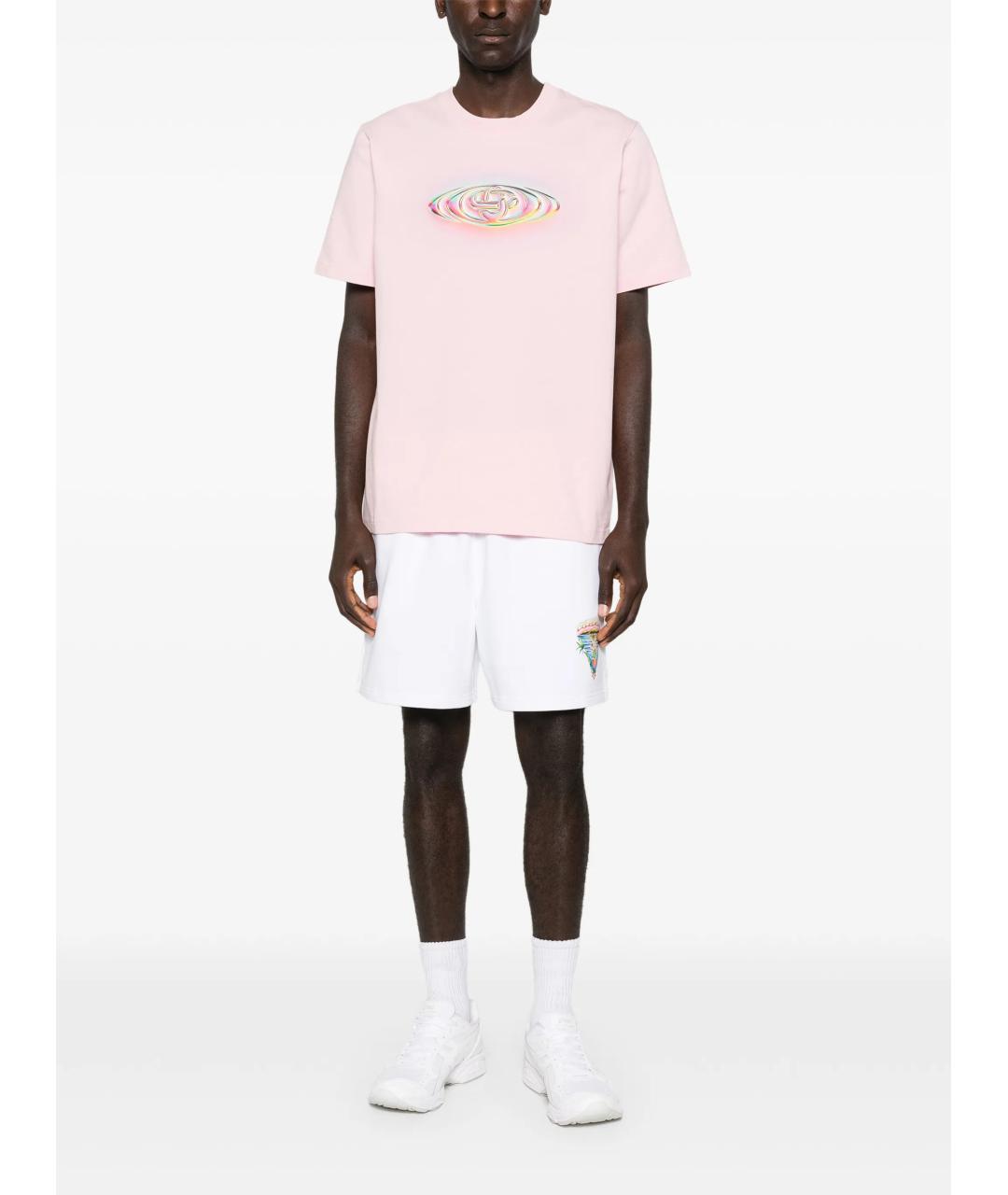 CASABLANCA Розовая хлопковая футболка, фото 2