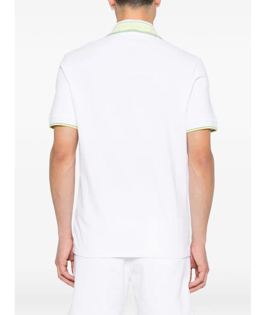 CASABLANCA Белое хлопковое поло с коротким рукавом, фото 4