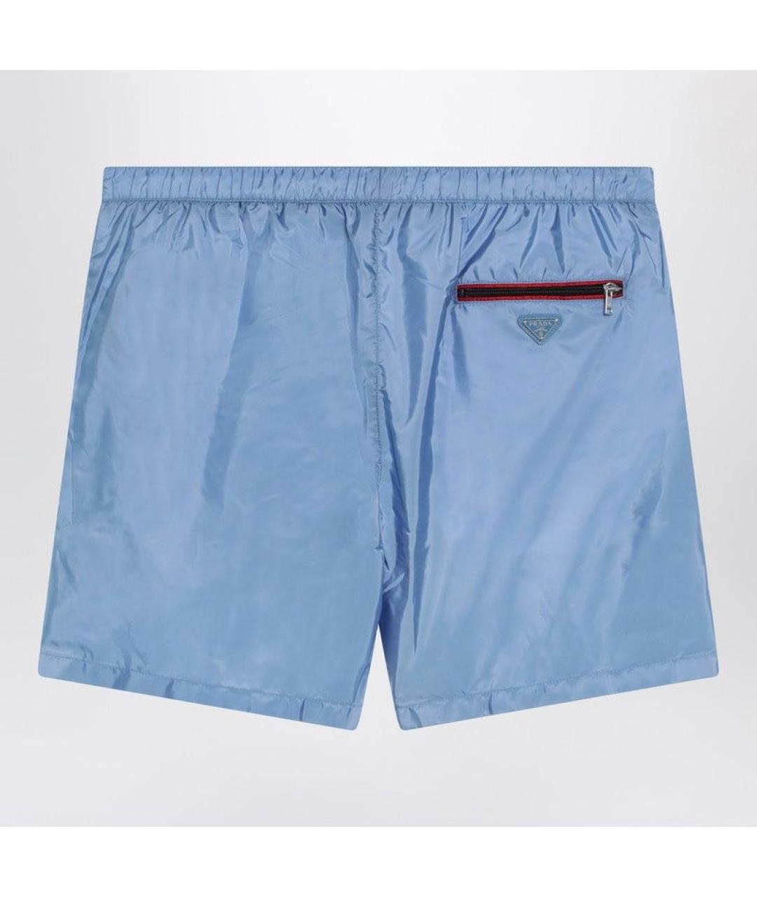 PRADA Голубые полиамидовые шорты, фото 2